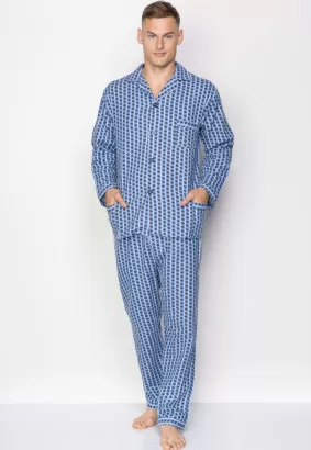 Rozpinana piżama męska z flaneli duży rozmiar do 7XL