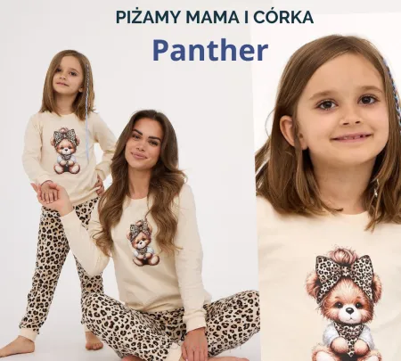 Pizamy mama i córka Panther