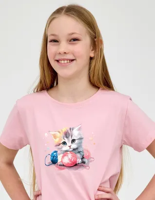 Piżama dziewczęca z kotkiem Cornette Young Girl 788/122 Kitty 2 134-164