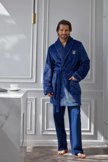 Szlafrok męski krótki L&L 2664 bonżurka Elegant 3XL - 9