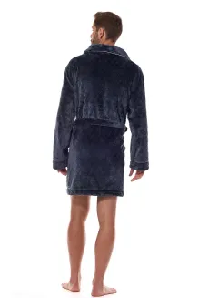Stylowy krótki szlafrok męski L&L 2454 M-2XL haft R - 4