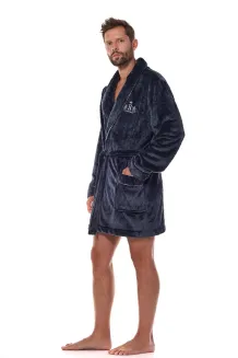 Stylowy krótki szlafrok męski L&L 2454 M-2XL haft R - 5