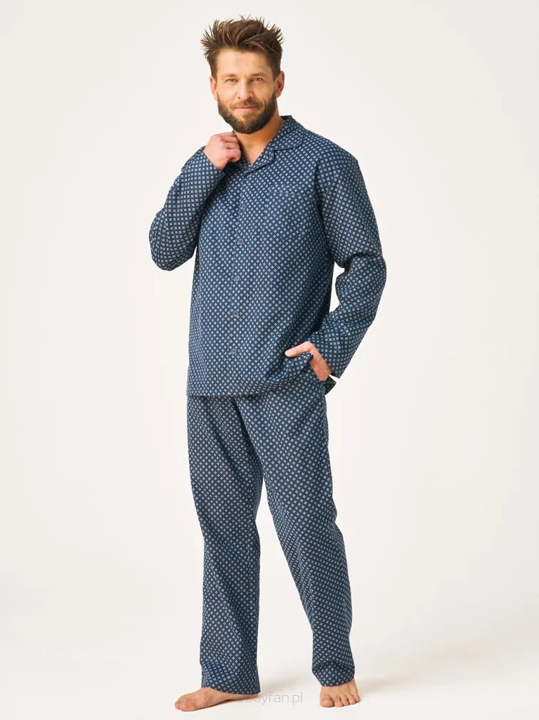 Piżama męska z grubszej flaneli Key MNS 912 3XL-4XL