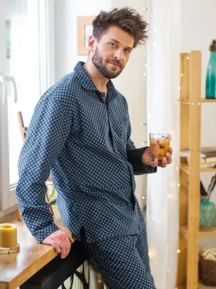 Piżama męska z grubszej flaneli Key MNS 912 3XL-4XL