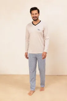 Piżama męska Regina 491 bawełniana ze spodniami w kratkę M-XL - 6
