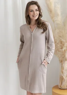 Szlafrok damski na zamek Taro 3686 Iva 2XL-3XL frotte - 3