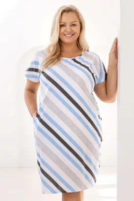 Koszula nocna Regina 175 bawełniana w paski 2XL–4XL