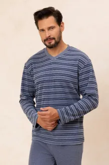 Piżama męska Regina 490 frotte paski M–XL - 2