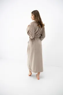 Elegancki długi szlafrok damski Sensis Marron S-2XL - 3