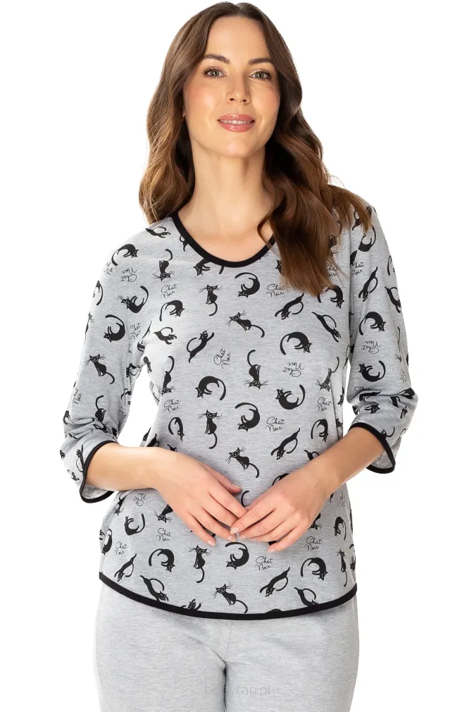 Bawełniana piżama damska w koty Kitty 6409