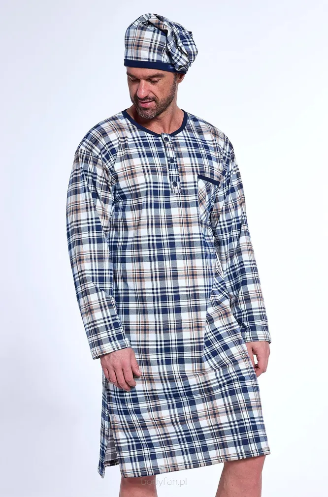Koszula nocna męska Cornette 110/30 bawełna kratka M-2XL