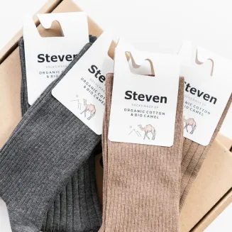 Skarpety z organicznej bawełny z dodatkiem wielbłądziej wełny Steven art.053 Organic Cotton & Bio Camel 41-46 - 2