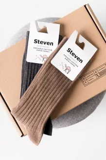Skarpety z organicznej bawełny z dodatkiem wielbłądziej wełny Steven art.053 Organic Cotton & Bio Camel 41-46 - 3