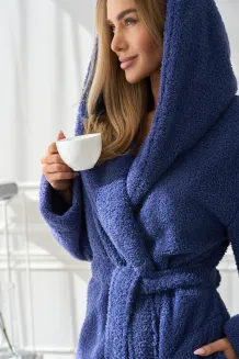 Szlafrok damski L&L Heaven krótki puszysty z kapturem S-XL - 6