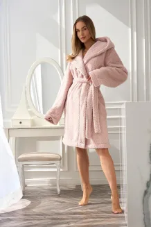 Szlafrok damski L&L Heaven krótki puszysty z kapturem S-XL - 9