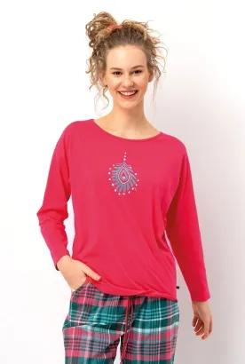 Piżama damska spodnie flanelowe Key LNS 420 M-2XL