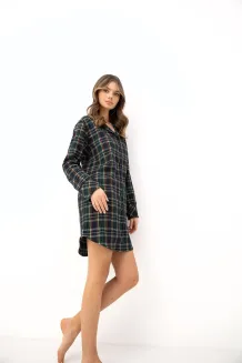Rozpinana koszula nocna w kratę Sensis Skyler XS-2XL - 5