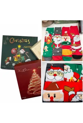 Skarpety świąteczne 4 pary WiK M898 Merry Christmas Pudełko 35-46