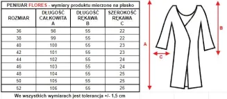 Peniuar w kwiaty z jedwabiu wiskozowego Mewa Flores 6538 - 6