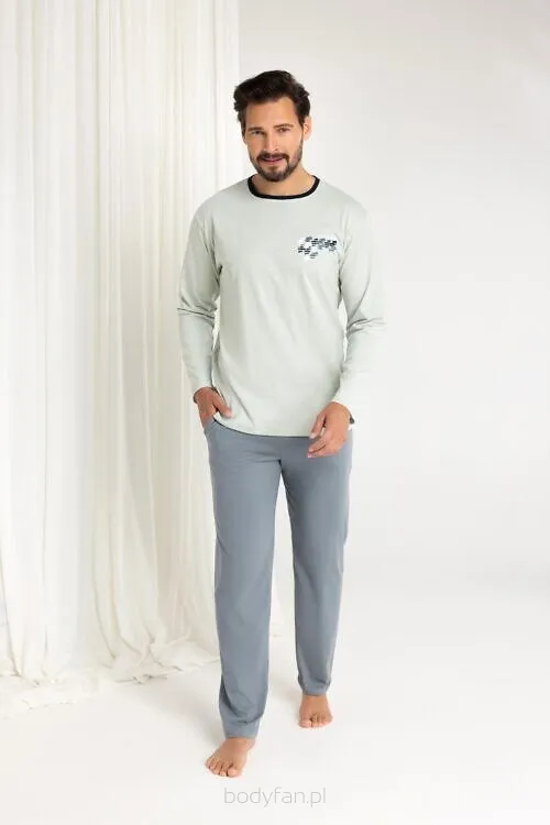 Piżama męska Regina 484 bawełniana z kieszeniami M-XL