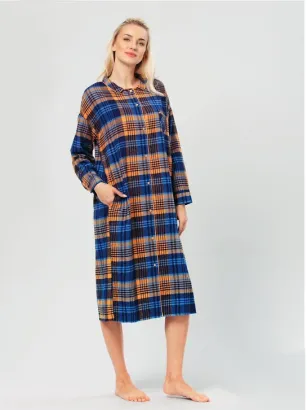 Długa flanelowa koszula rozpinana Key LND 482 M-XL