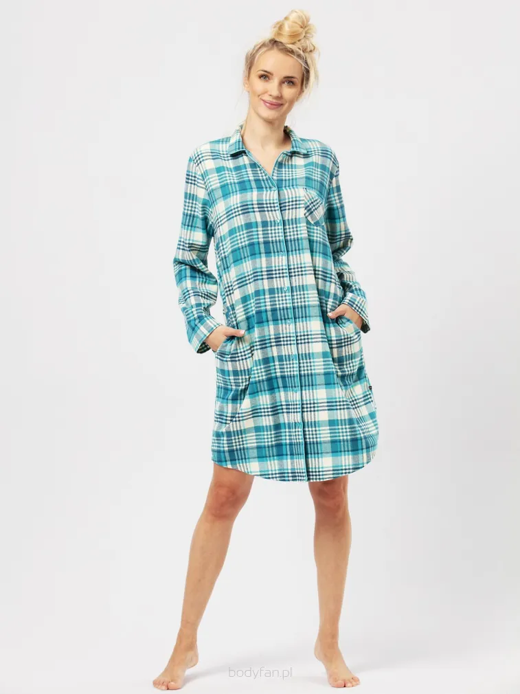 Koszula nocna rozpinana Key LND 471 Flanela S-XL