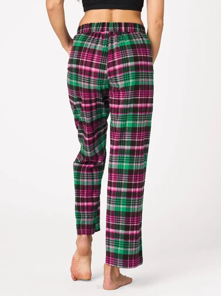 Spodnie piżamowe damskie flanelowe Key LHE 414 S-XL