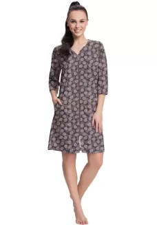 Szlafrok damski bawełniany na zamek Luna 390 4XL - 10