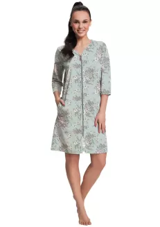 Szlafrok damski bawełniany na zamek Luna 390 4XL - 2