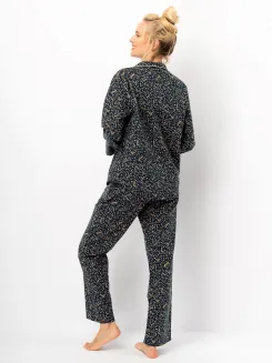 Piżama damska flanelowa Key LNS 706 granatowa w wiewiórki S-XL - 2