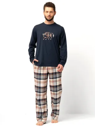 Piżama męska spodnie flanelowe Key MNS 444 M-2XL