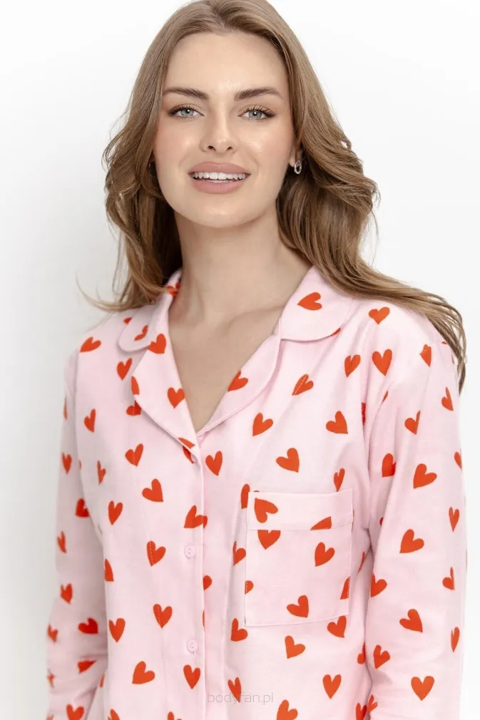 Flanelowa piżama damska w serca Taro 3628 Sorella S-XL