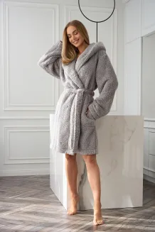 Szlafrok damski L&L Liv 2559 z kapturem, krótki, S–XL - 8