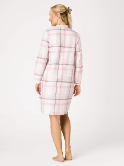 Długa koszula damska flanelowa Key LND415 S-XL rozpinana - 2