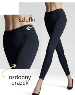 Spodnie damskie Gatta Trendy Black XS-XL prążek modelujący - 2