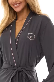 Elegancki cienki szlafrok damski L&L 2504 S-XL - 3