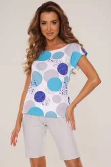 Piżama De Lafense 861 Amelia – wiskoza, geometryczny print, M–2XL - 2