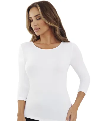 Bluzka damska Emili Ina wiskoza rękaw 3/4 biała czarna S-XL