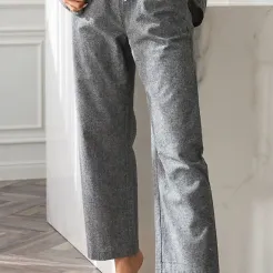 Spodnie piżamowe damskie L&L 2534 Coco bawełna szary melanż S–XL