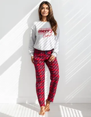 Ciepła piżama damska Sensis Gween Soft/Flanela Christmas S-XL