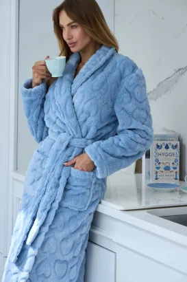 Ciepły szlafrok damski L&L 2645 Nella długi M-2XL