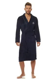 Elegancki szlafrok męski L&L 2114 Marine kotwica - 5
