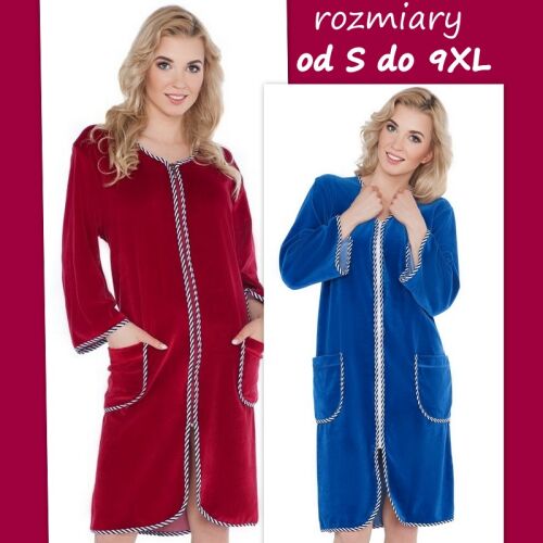 Szlafrok podomka welurowa DUŻY ROZMIAR DO 9XL