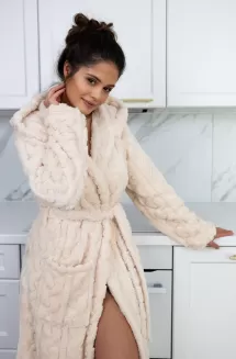 Ciepły szlafrok damski z kapturem Sensis Ariana S-XL - 3