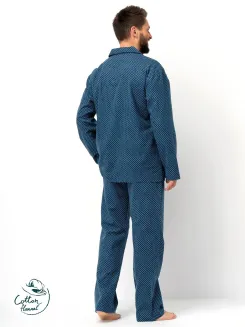 Piżama męska z grubszej flaneli Key MNS 815 3XL-4XL - 2