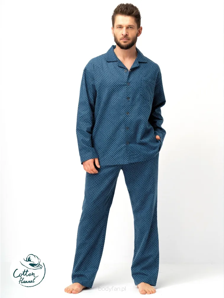 Piżama męska z grubszej flaneli Key MNS 815 3XL-4XL
