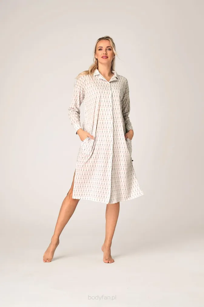 Długa koszula damska rozpinana Key LND 879 S-XL rozpinana