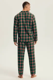 Piżama męska Henderson 43460 Nut flanelowa rozpinana M-3XL - 2
