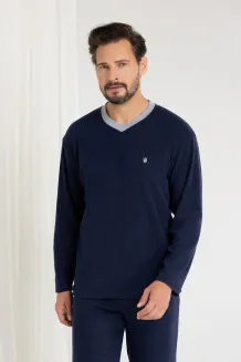 Piżama męska Regina 489 frotte ciepła bawełniana 2XL-3XL - 2