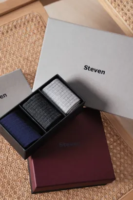 Skarpety męskie w pudełku 3 pary Steven art.175/2 z wełną